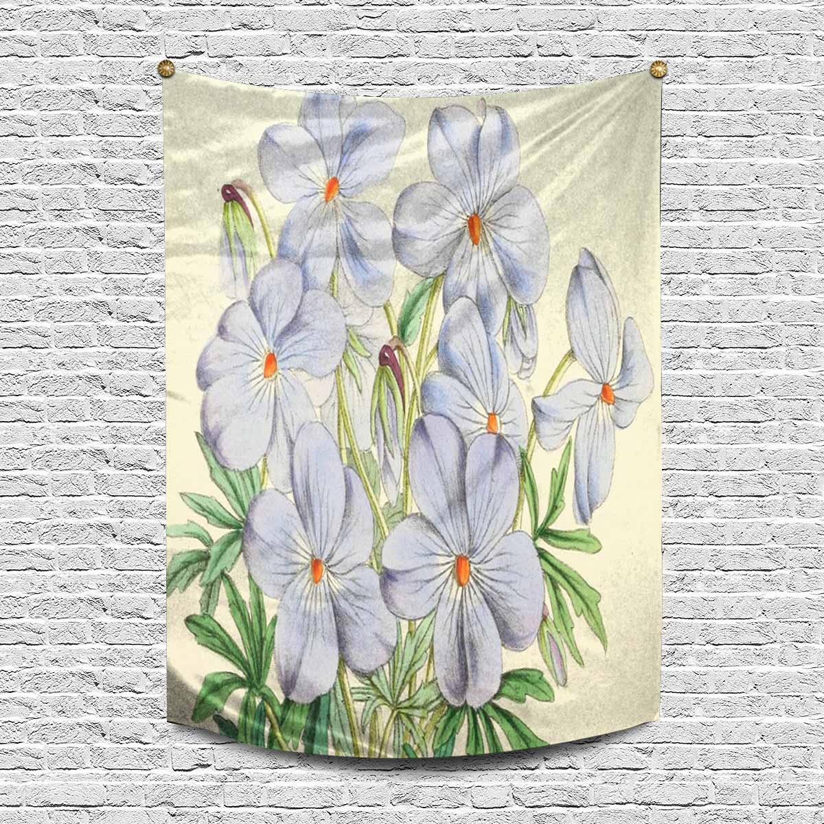 Vintage floral TAPESTRY, LARGE 60 x 80 in, Vertical, Design 13