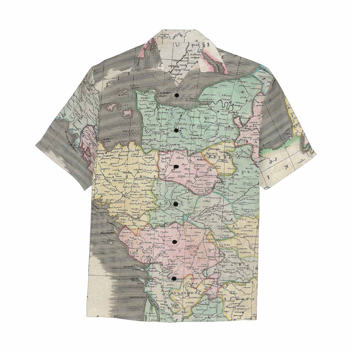 Antique Map design Hawaiian mens shirt, Design 39
