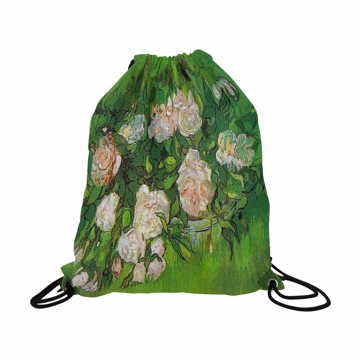 Vintage Floral print, DRAWSTRING BAG, LARGE, Design 06