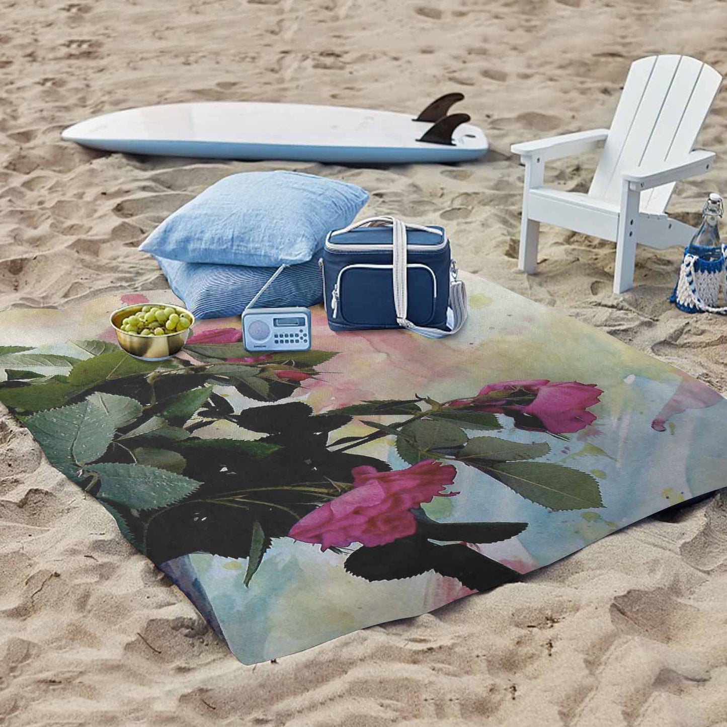 Vintage Floral waterproof picnic mat, 61 x 55in, Design 21