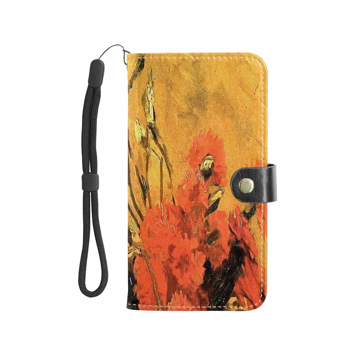 Vintage floral PU leather mobile phone purse, cell phone flip cover, Design 61