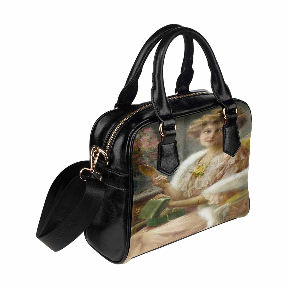 Victorian Lady design handbag, Mod 19163453, A young lady with a mirror