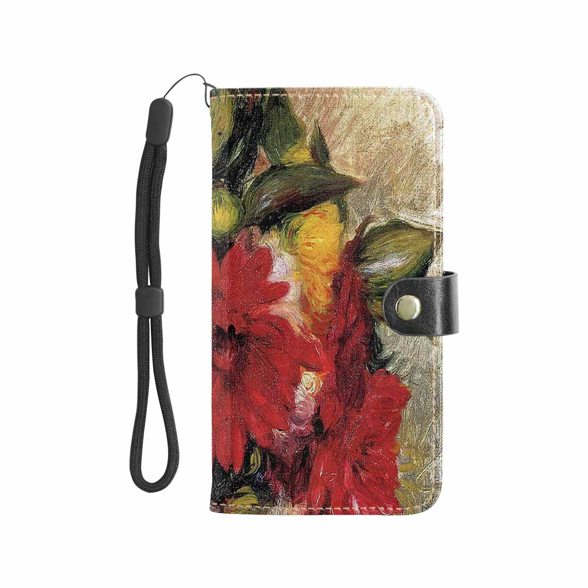 Vintage floral PU leather mobile phone purse, cell phone flip cover, Design 25