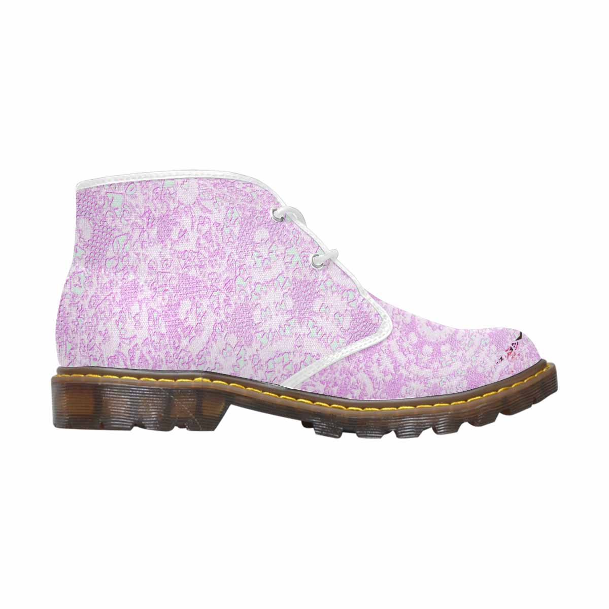 Lace Print, Cute comfy womens Chukka boots, design 09