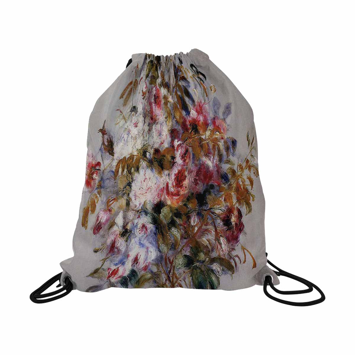 Vintage Floral print, DRAWSTRING BAG, LARGE, Design 12