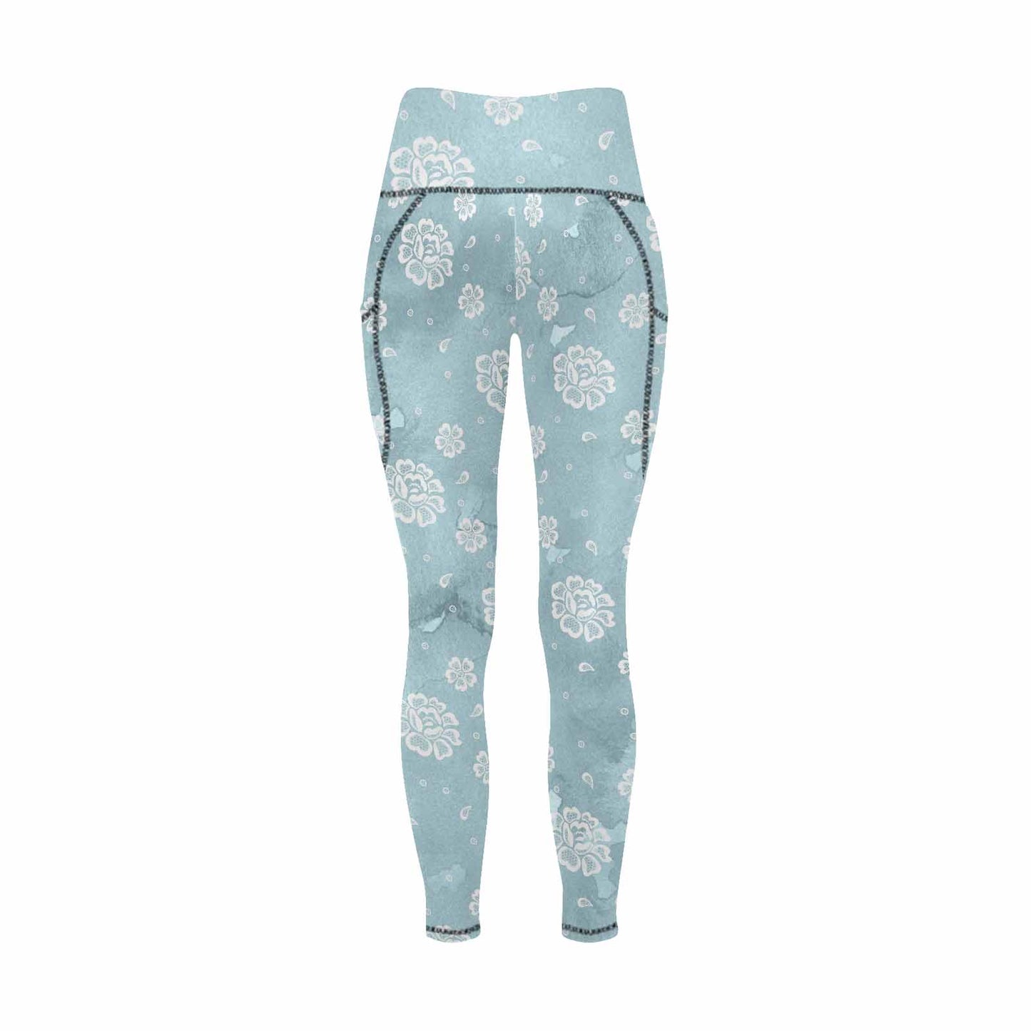 Floral 2, active wear leggings, outside surge, design 41