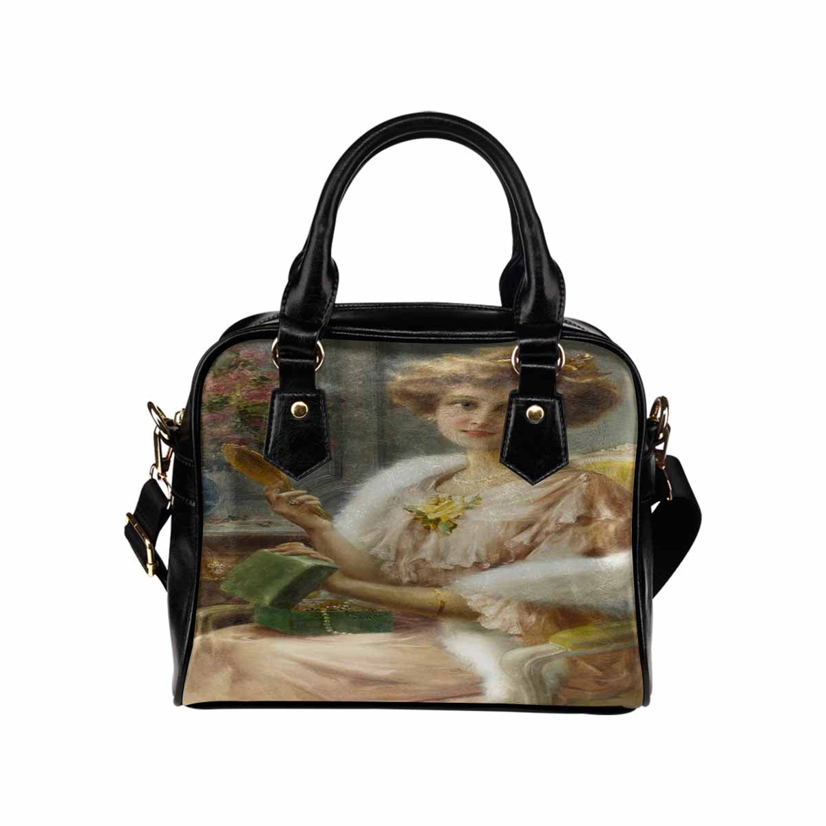 Victorian Lady design handbag, Mod 19163453, A young lady with a mirror