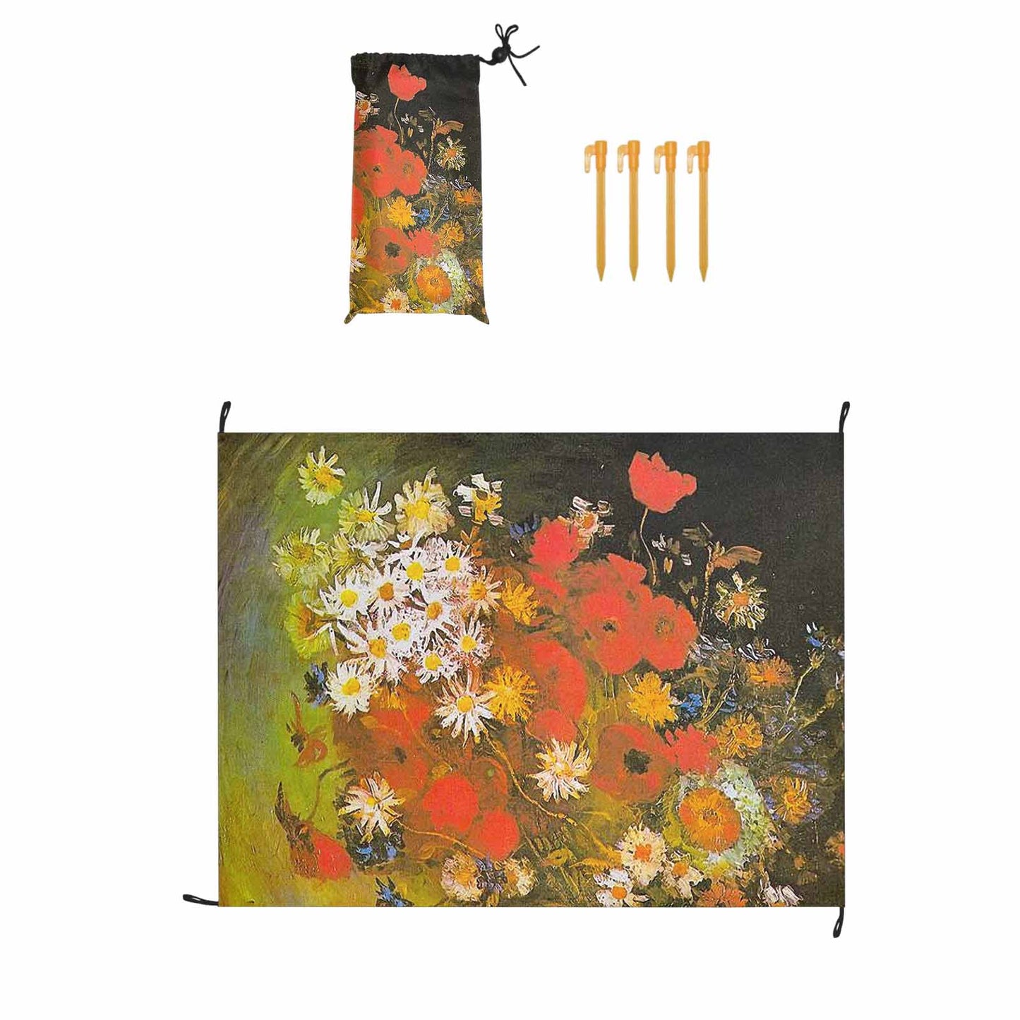 Vintage Floral waterproof picnic mat, 69 x 55in, Design 60