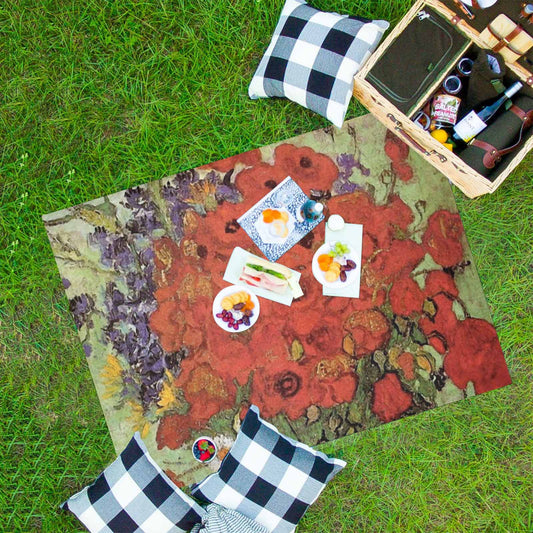 Vintage Floral waterproof picnic mat, 69 x 55in, Design 47