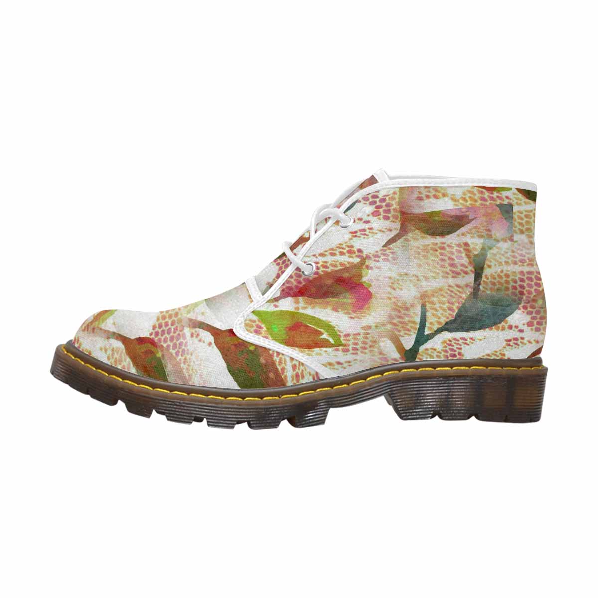 Lace Print, Cute comfy womens Chukka boots, design 52