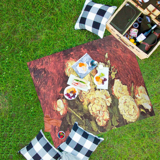 Vintage Floral waterproof picnic mat, 61 x 55in, Design 27