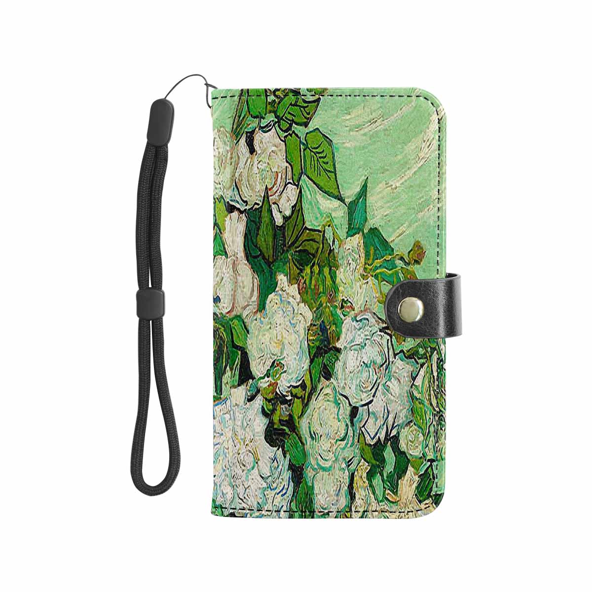 Vintage floral PU leather mobile phone purse, cell phone flip cover, Design 45