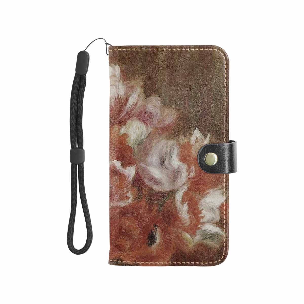 Vintage floral PU leather mobile phone purse, cell phone flip cover, Design 15