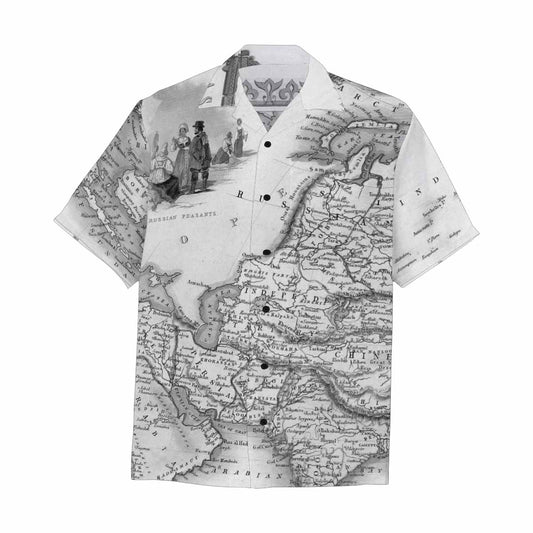 Antique Map design Hawaiian mens shirt, Design 35