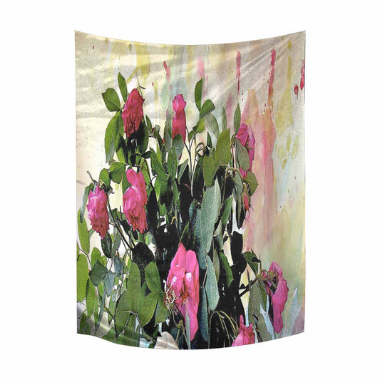 Vintage floral TAPESTRY, LARGE 60 x 80 in, Vertical, Design 22