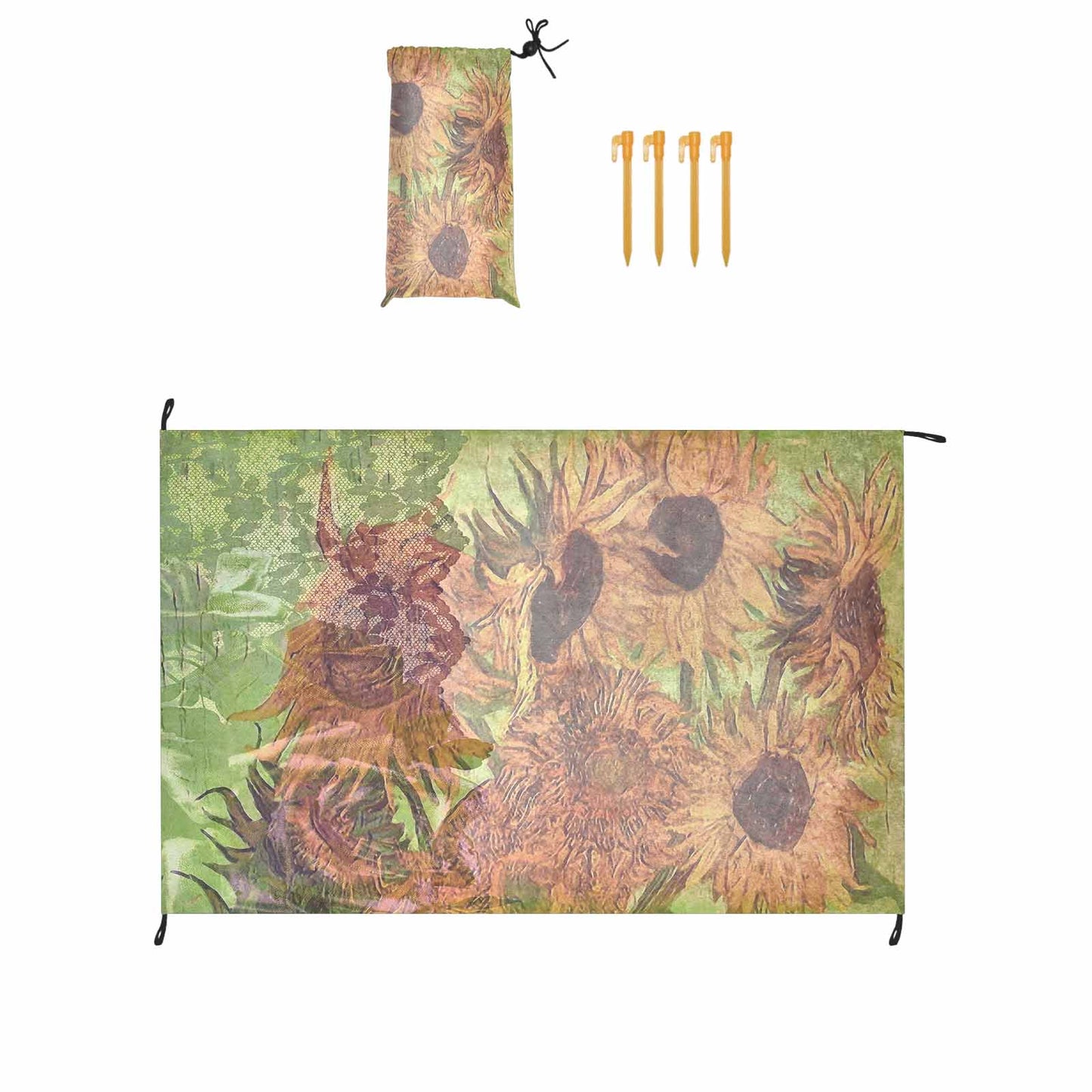 Vintage Floral waterproof picnic mat, 81 x 55in, Design 48xx