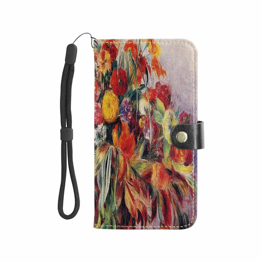 Vintage floral PU leather mobile phone purse, cell phone flip cover, Design 19