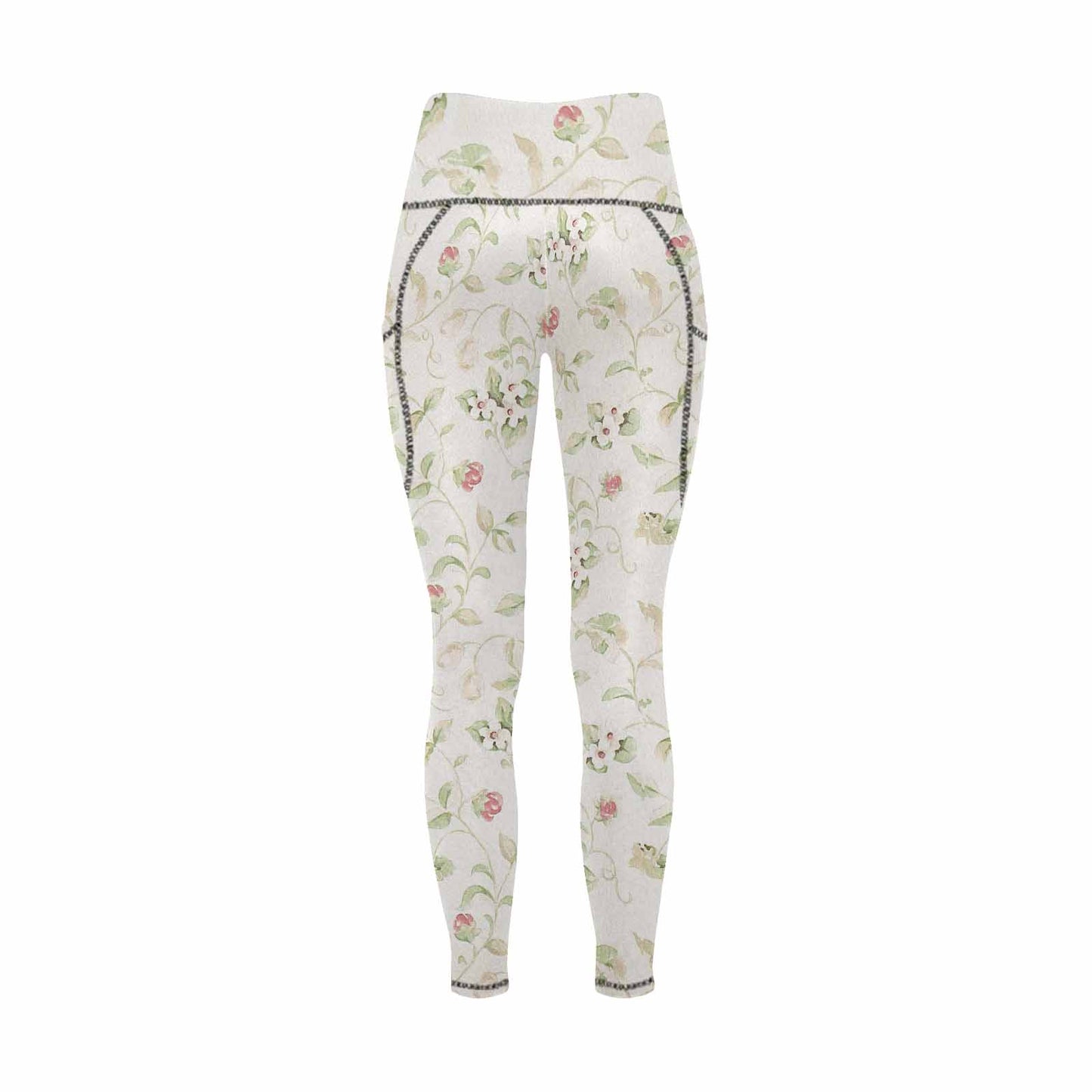 Floral 2, active wear leggings, outside surge, design 12