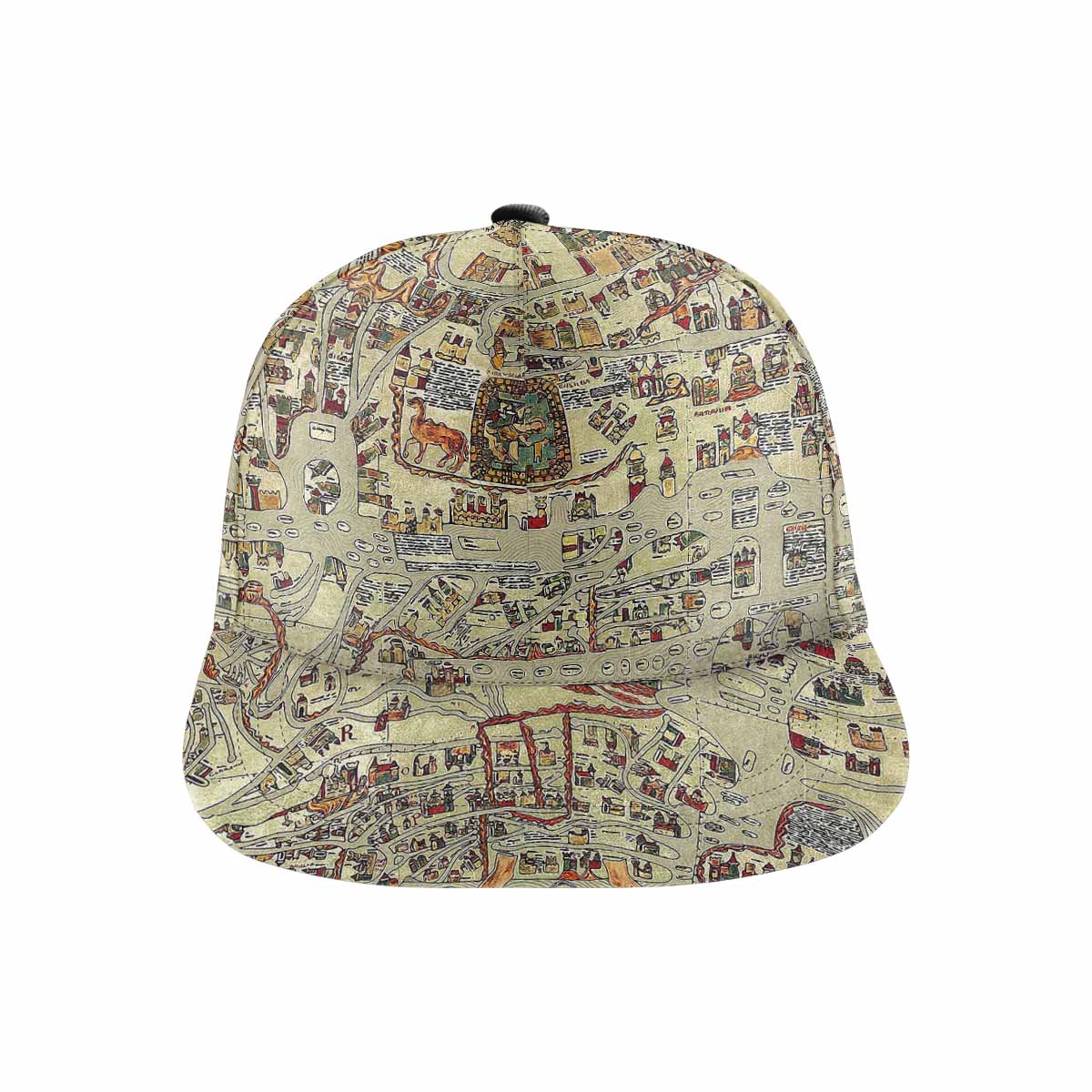 Antique Map design mens or womens deep snapback cap, trucker hat, Design 27