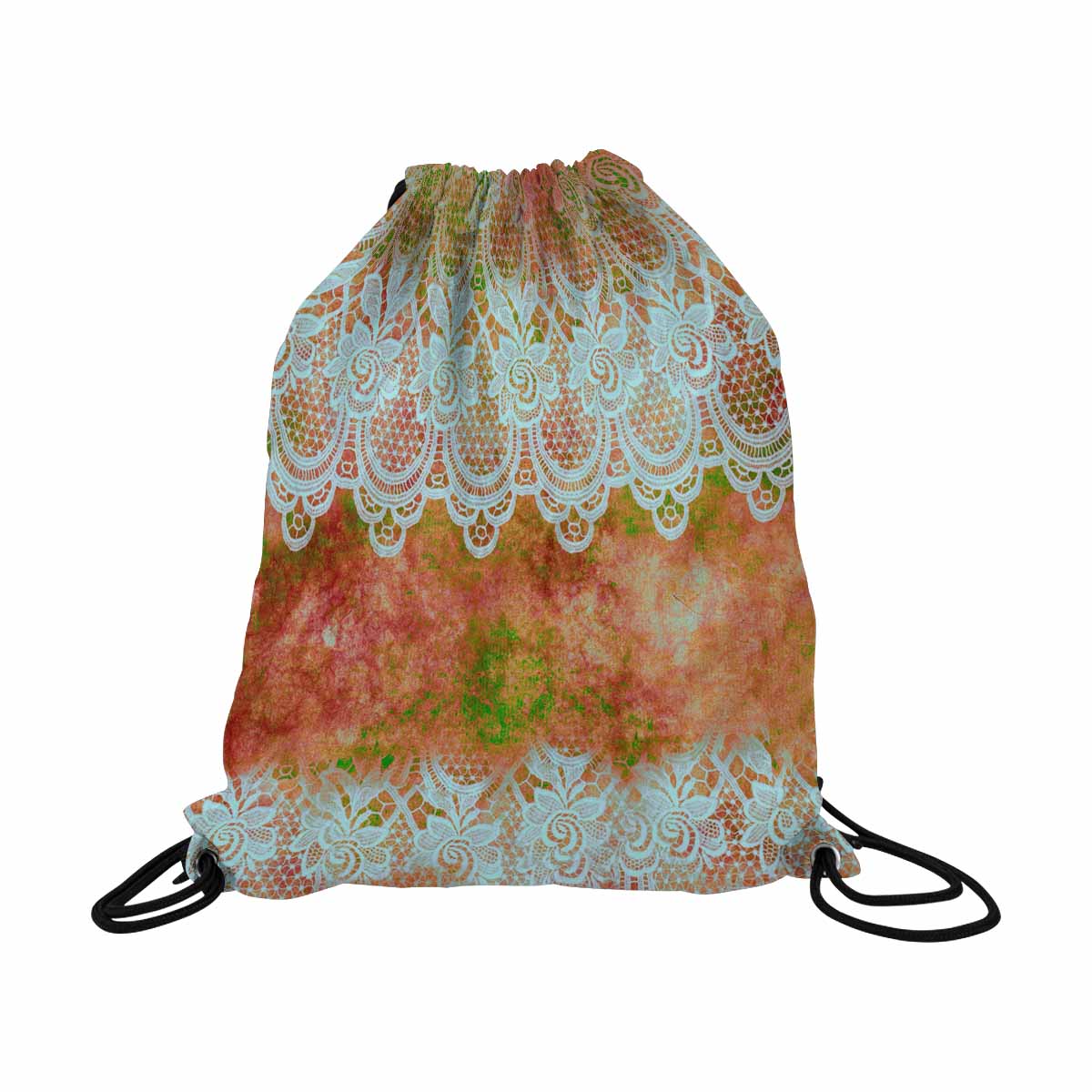 Victorian lace DRAWSTRING BAG, LARGE, design 31