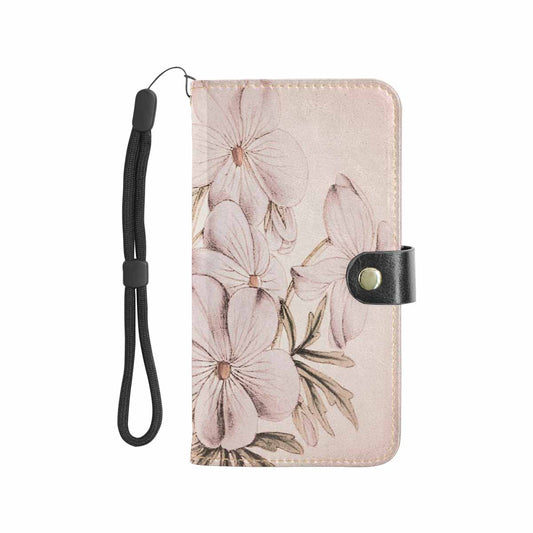 Vintage floral PU leather mobile phone purse, cell phone flip cover, Design 13x