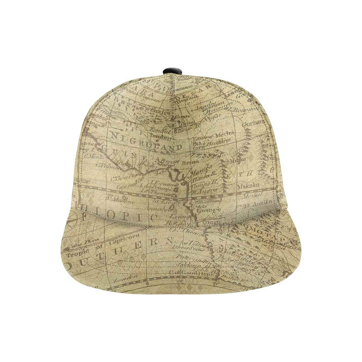 Antique Map design mens or womens deep snapback cap, trucker hat, Design 1