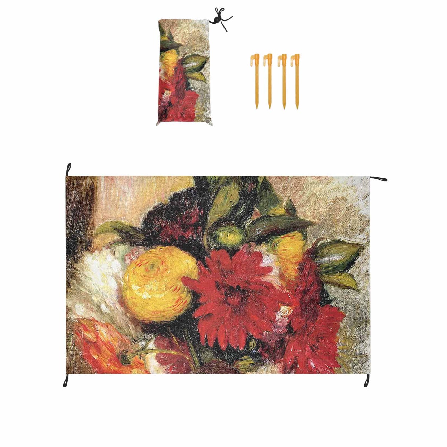 Vintage Floral waterproof picnic mat, 81 x 55in, Design 25