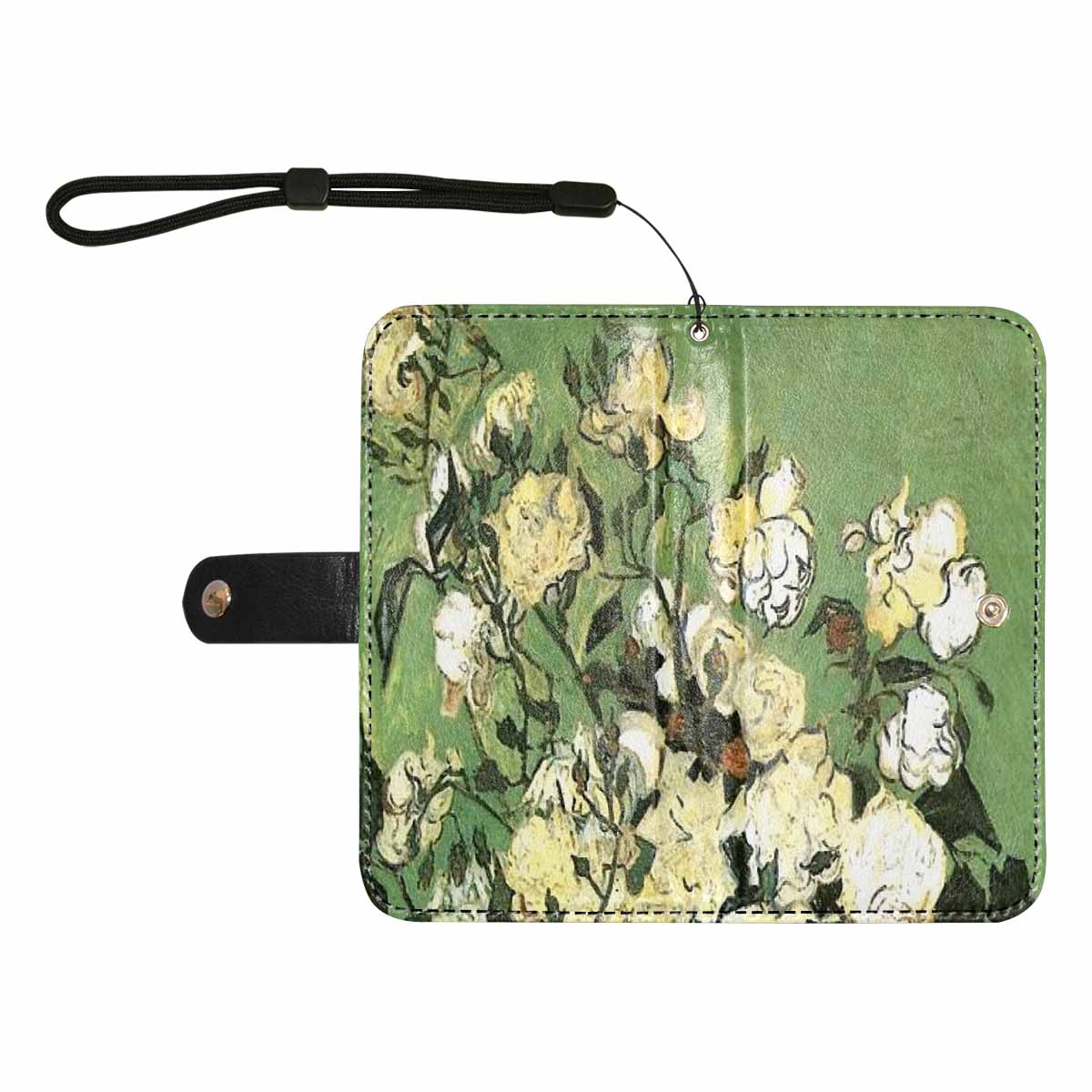 Vintage floral PU leather mobile phone purse, cell phone flip cover, Design 55