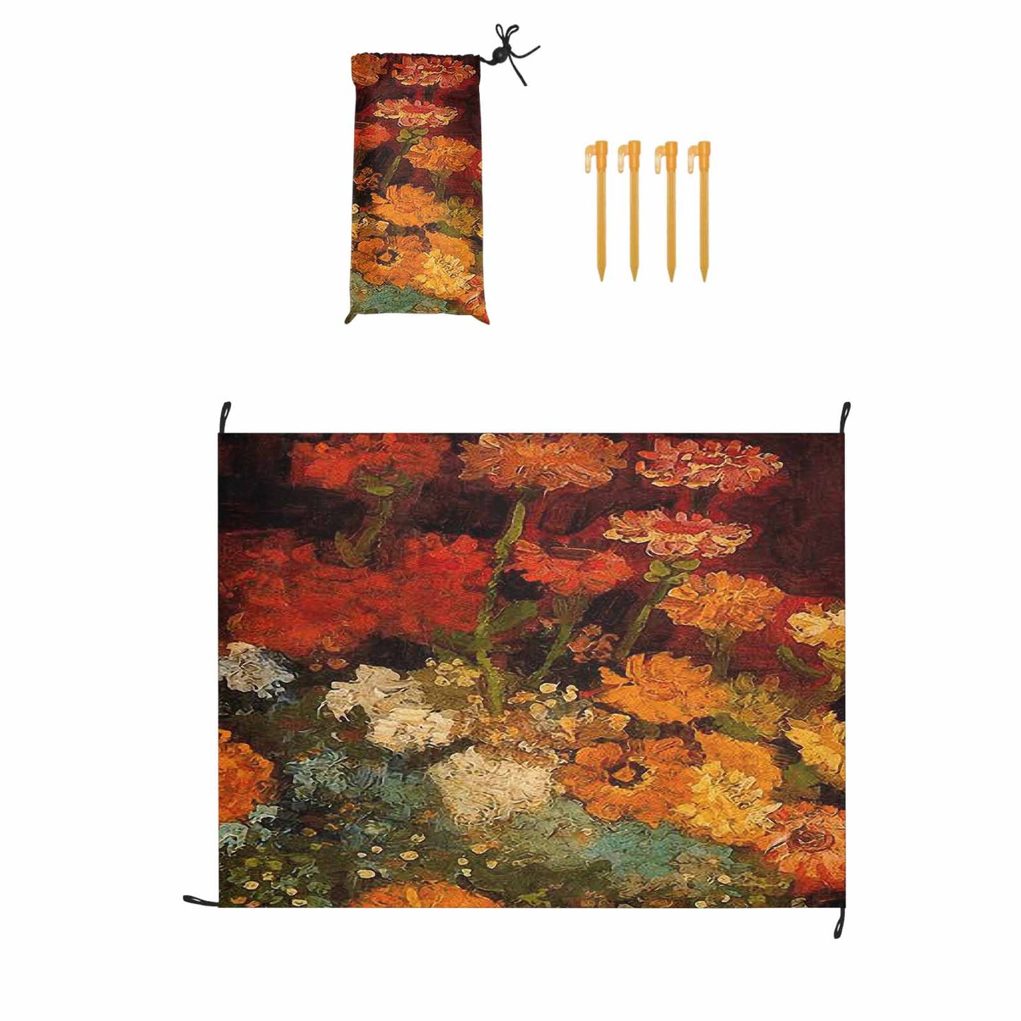 Vintage Floral waterproof picnic mat, 69 x 55in, Design 31