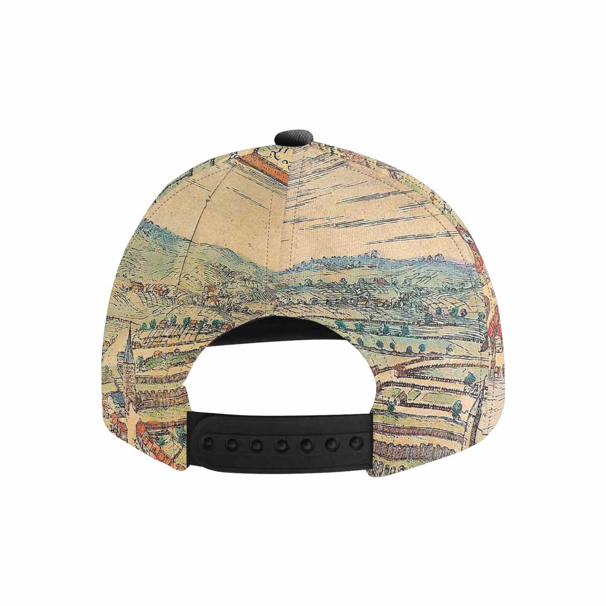 Antique Map design mens or womens deep snapback cap, trucker hat, Design 24