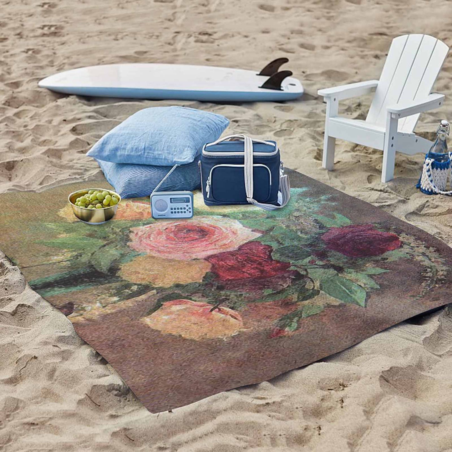 Vintage Floral waterproof picnic mat, 61 x 55in, Design 29