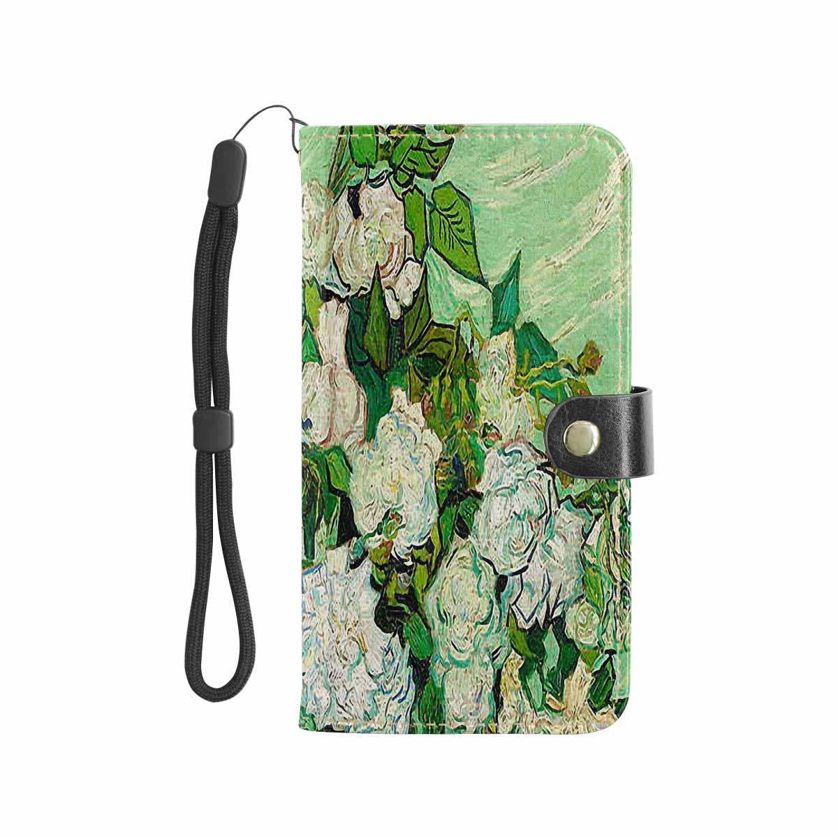 Vintage floral PU leather mobile phone purse, cell phone flip cover, Design 45