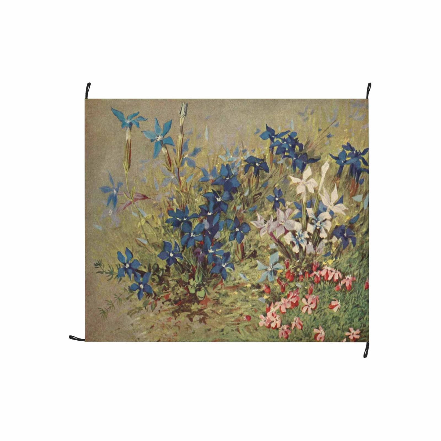 Vintage Floral waterproof picnic mat, 61 x 55in, Design 39