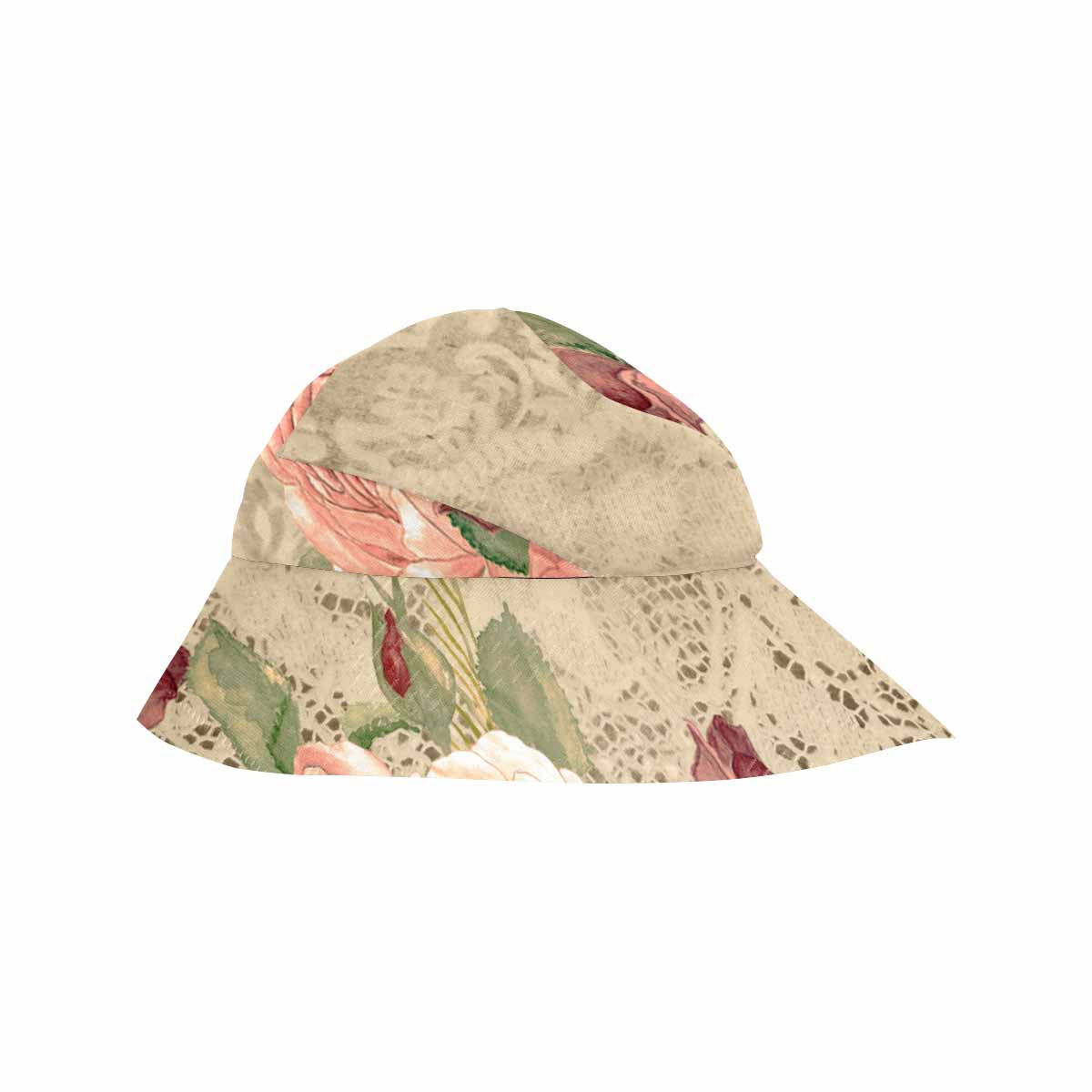 Victorian lace print, wide brim sunvisor Hat, outdoors hat, design 25