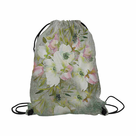 Vintage Floral print, DRAWSTRING BAG, LARGE, Design 03