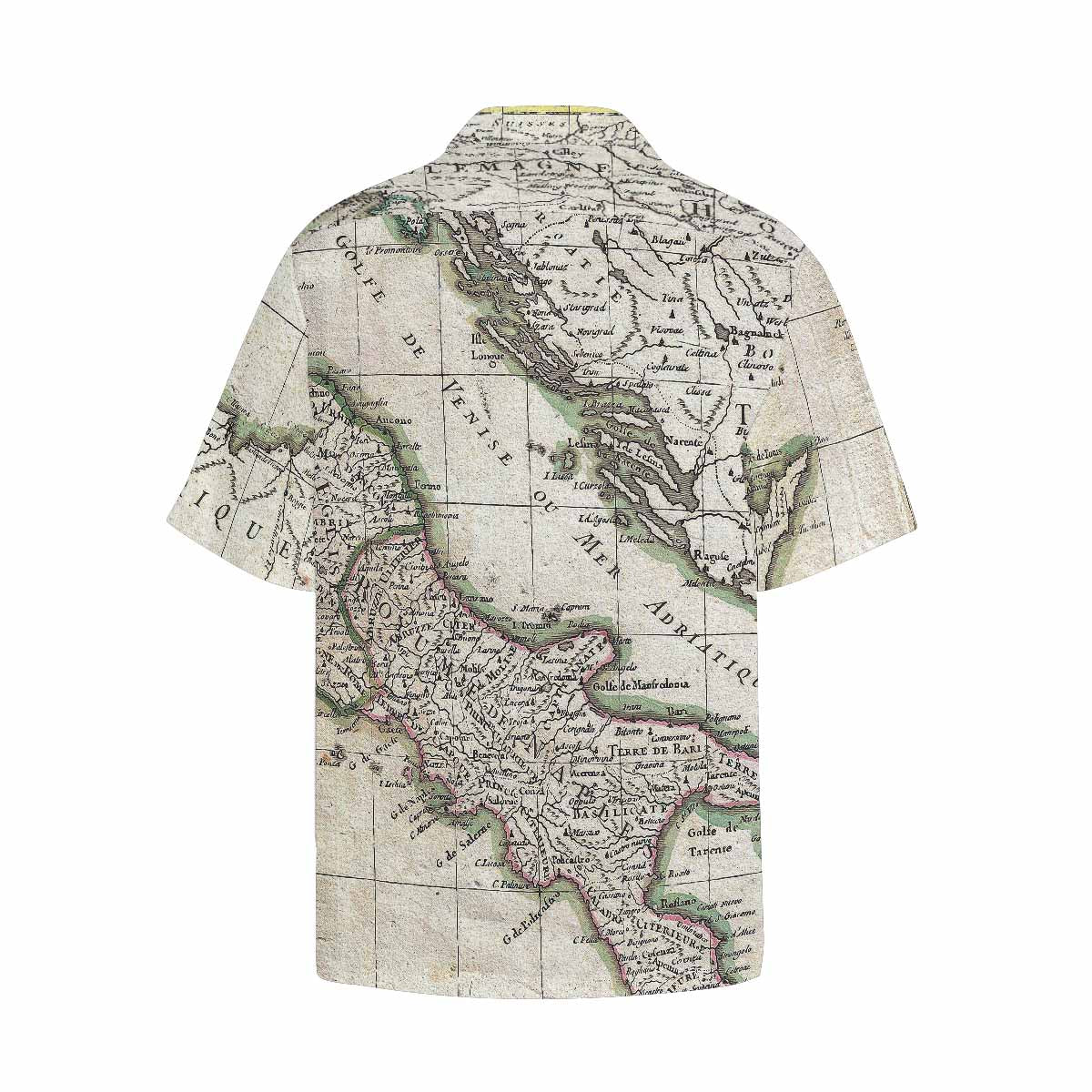 Antique Map design Hawaiian mens shirt, Design 6