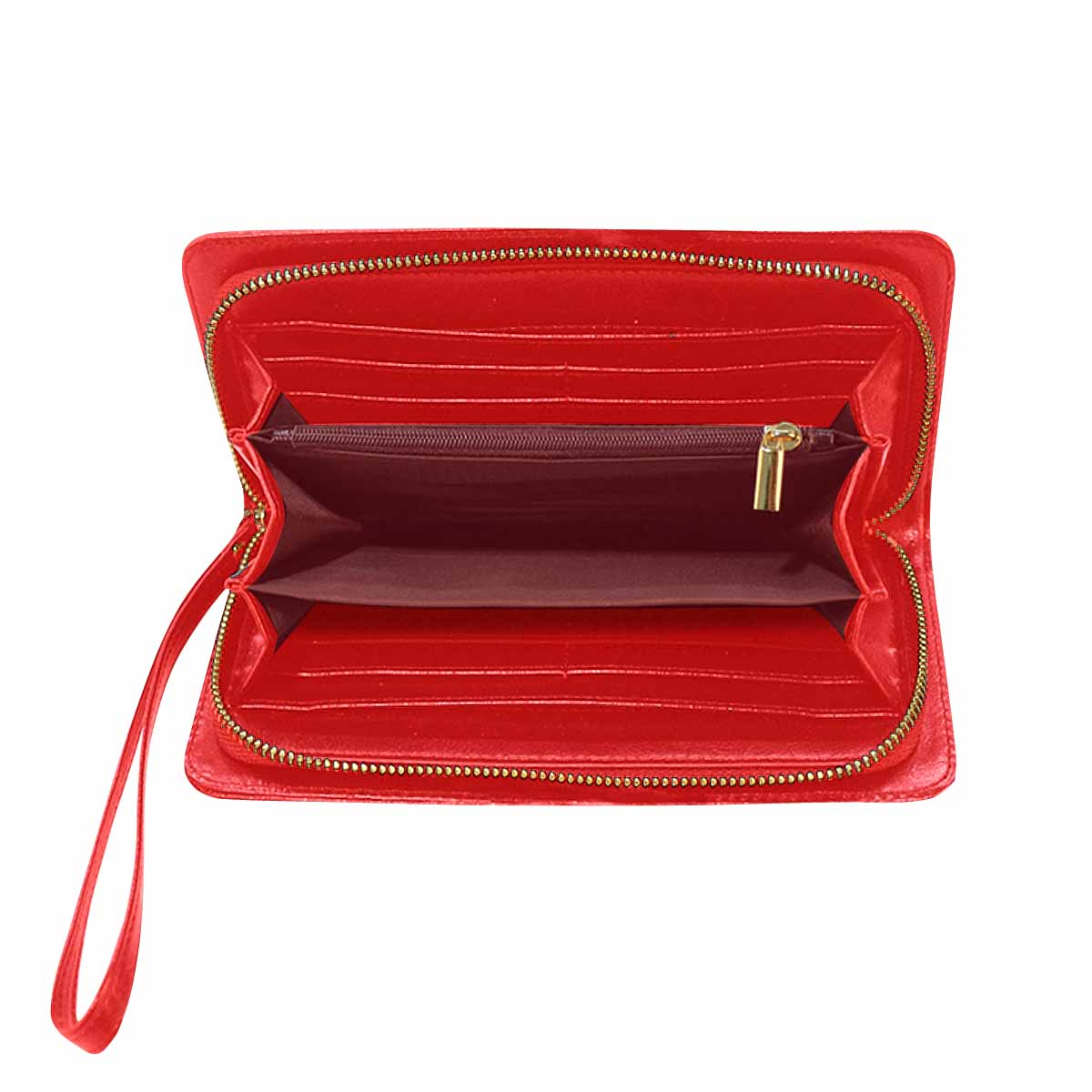 Victorian lace print womens wallet, clutch purse, red trim, design 09