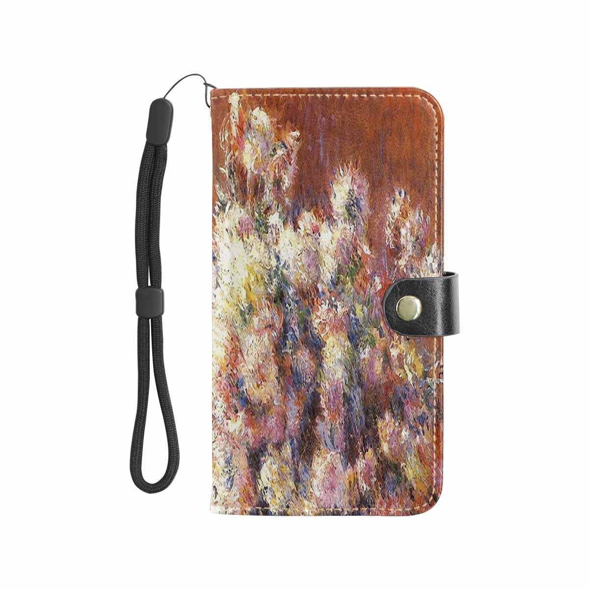 Vintage floral PU leather mobile phone purse, cell phone flip cover, Design 57