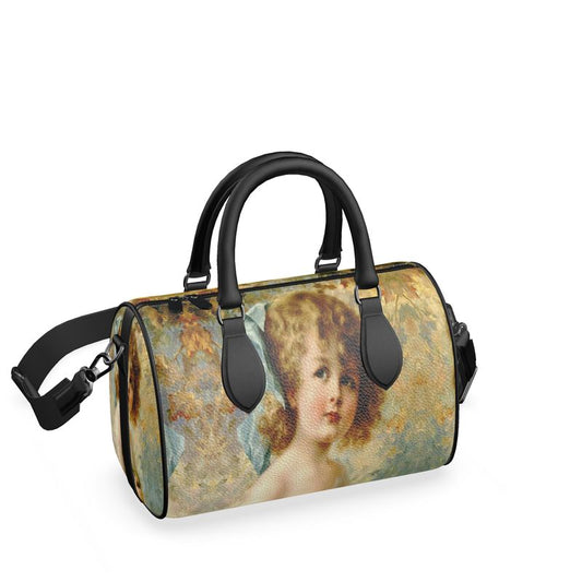 Victorian Girl design print, design Girl Holding a Nest,100% leather Denbigh Duffle Bag