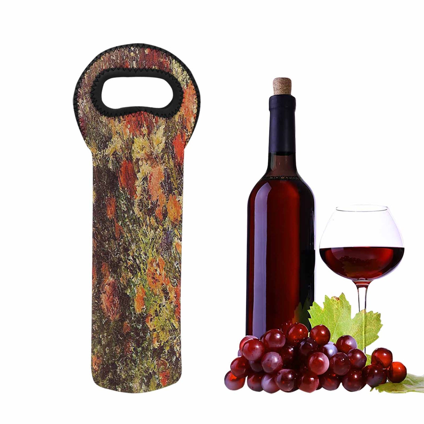 Vintage floral 1 bottle wine bag, Design 24