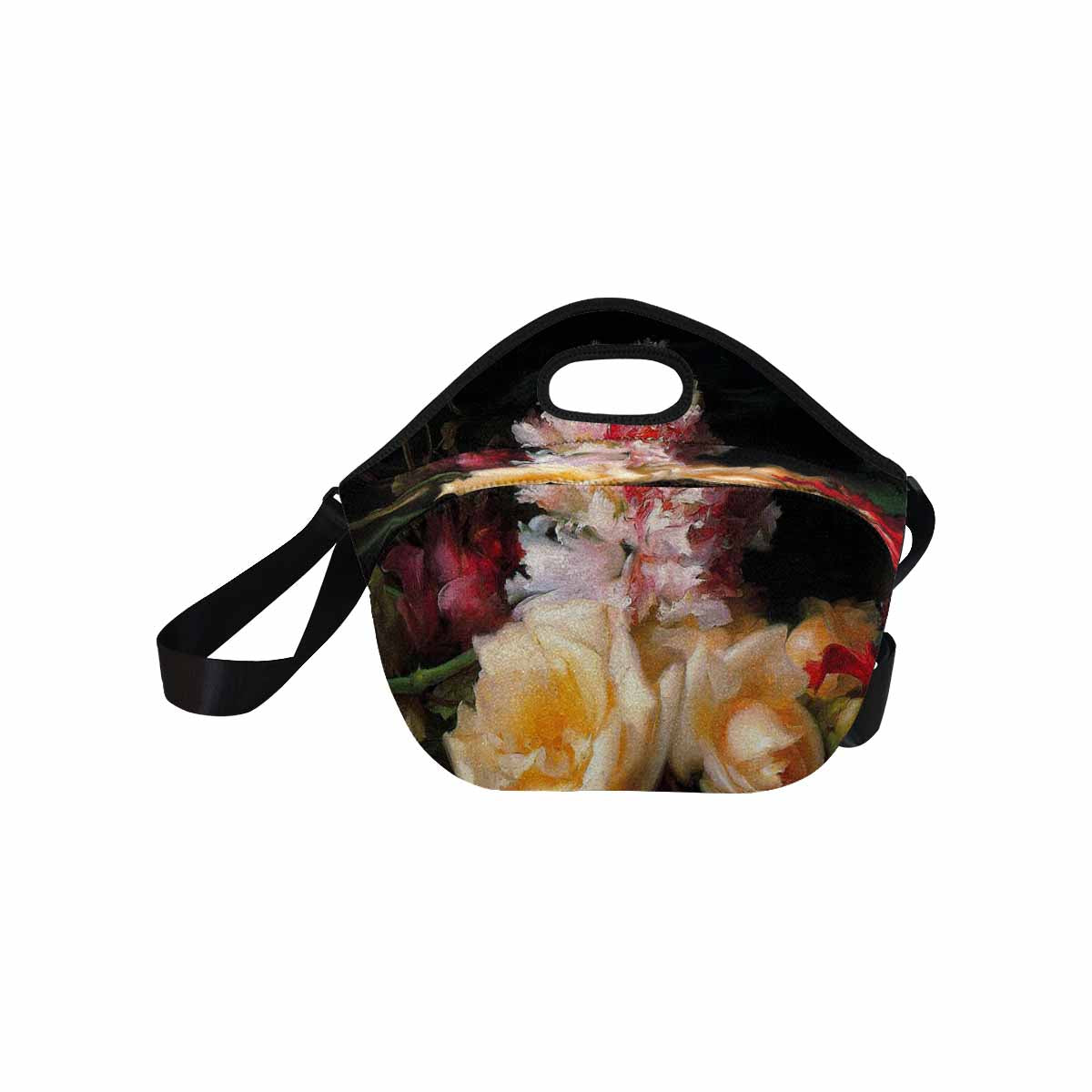 Vintage Floral print insulated lunch bag, Design 30