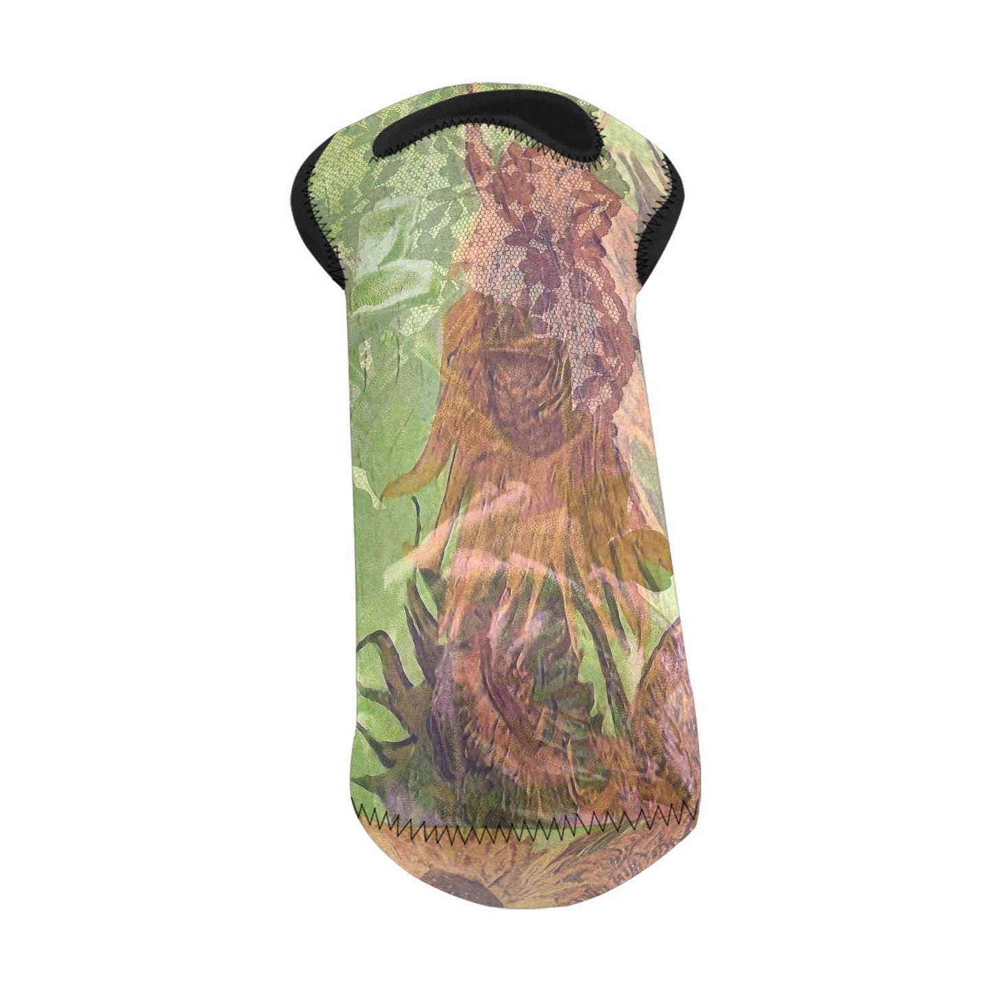 Vintage floral 1 bottle wine bag, Design 48xx