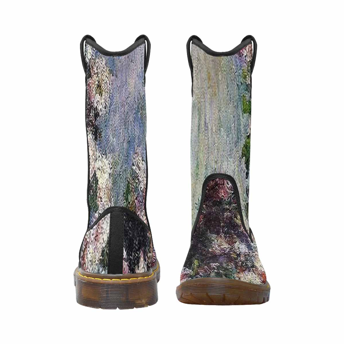 Vintage floral print, western lumber boots Design 44