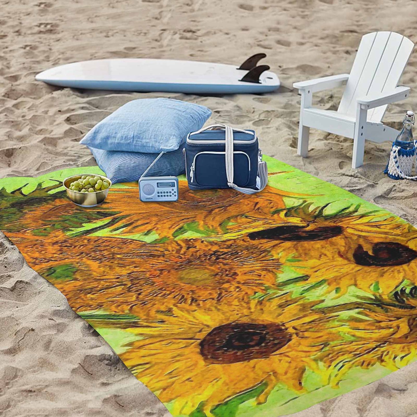 Vintage Floral waterproof picnic mat, 81 x 55in, Design 48