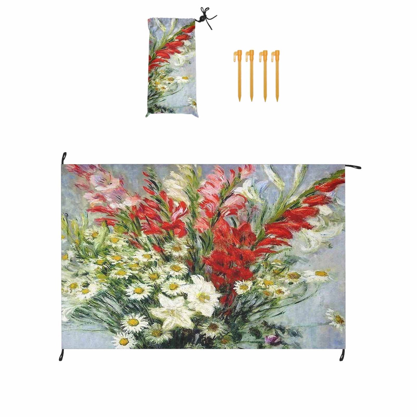 Vintage Floral waterproof picnic mat, 81 x 55in, Design 43