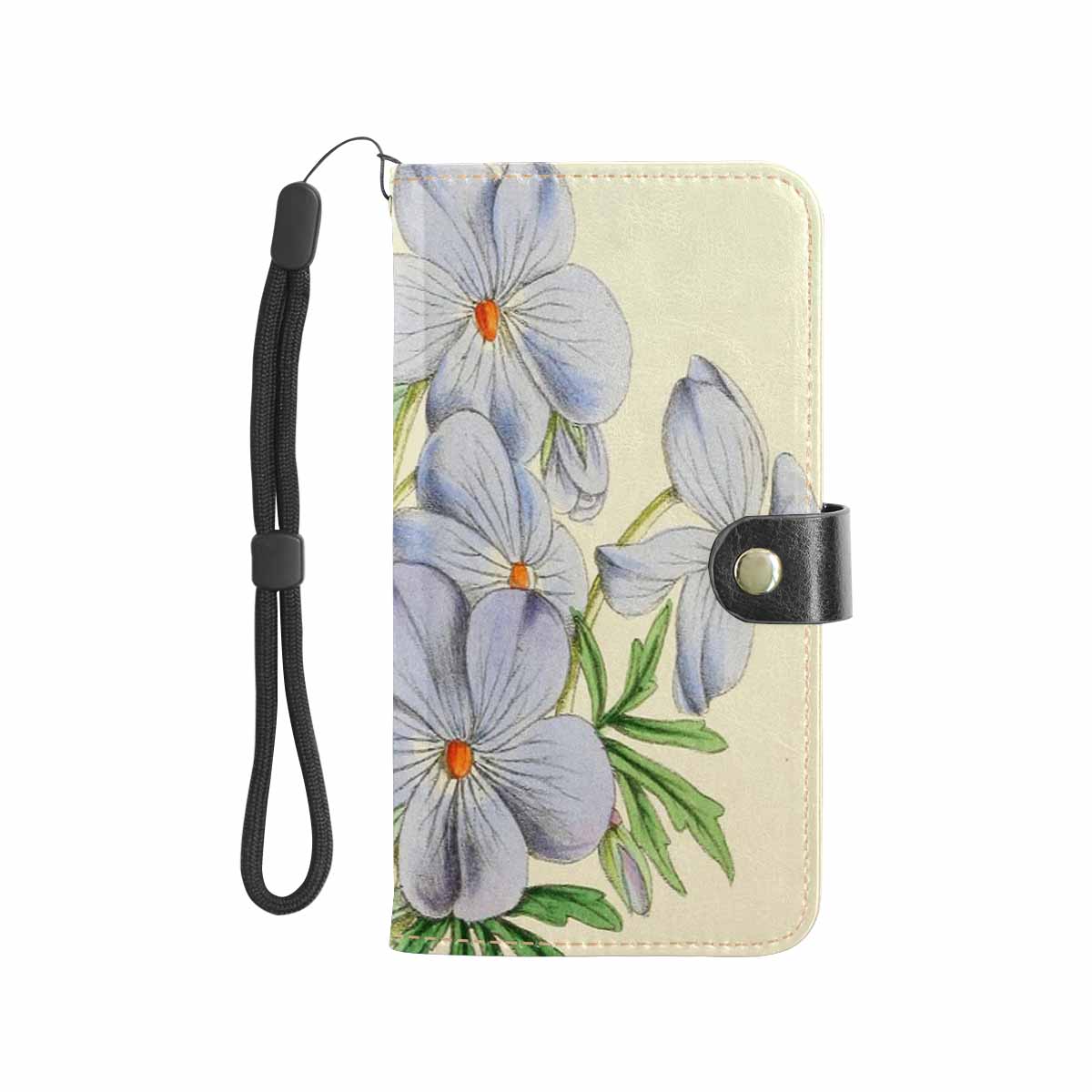 Vintage floral PU leather mobile phone purse, cell phone flip cover, Design 13