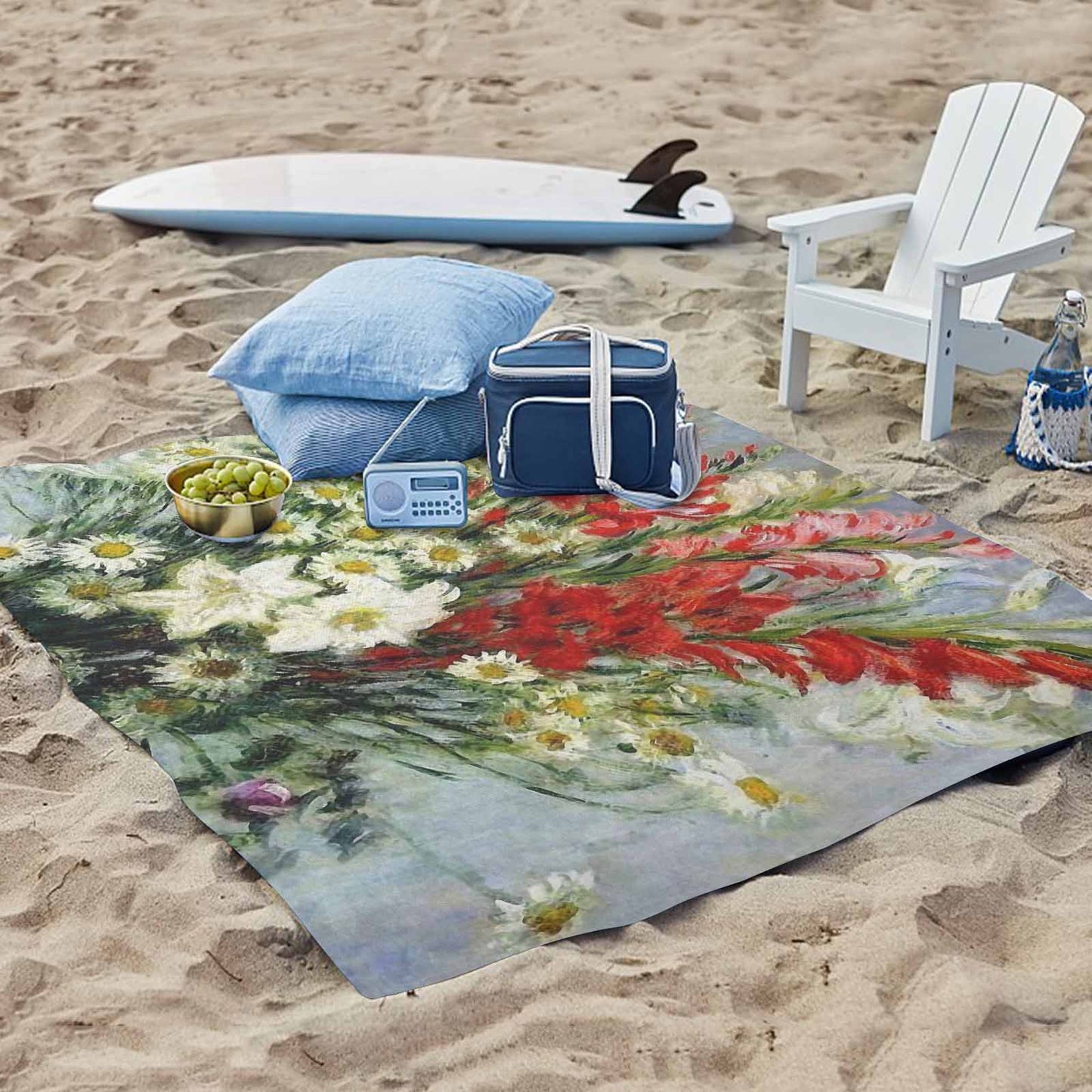 Vintage Floral waterproof picnic mat, 61 x 55in, Design 43