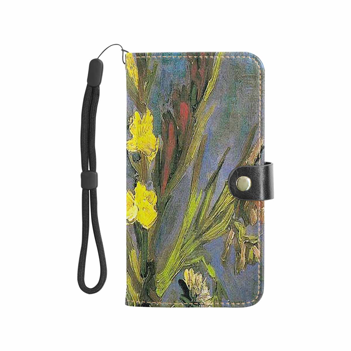 Vintage floral PU leather mobile phone purse, cell phone flip cover, Design 59