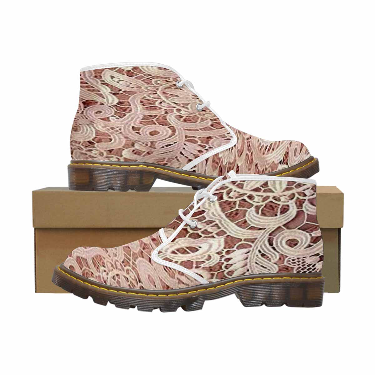 Lace Print, Cute comfy womens Chukka boots, design 11