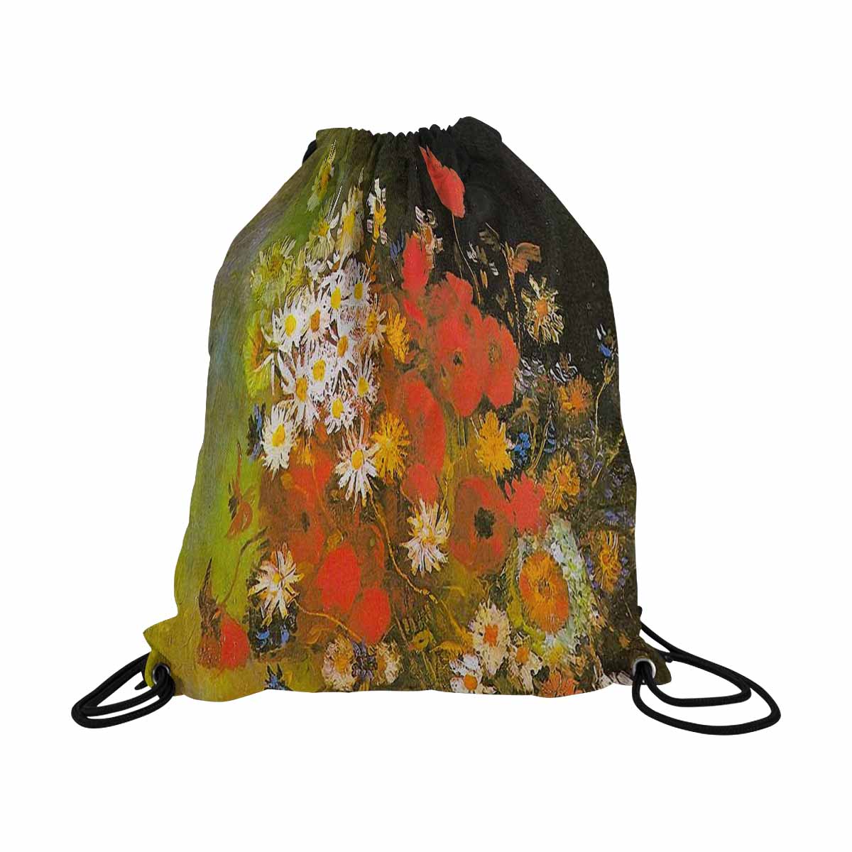 Vintage Floral print, DRAWSTRING BAG, LARGE, Design 60